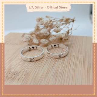 Nhẫn đôi bạc ta MIỄN PHÍ khắc tên theo yêu cầu - LA32