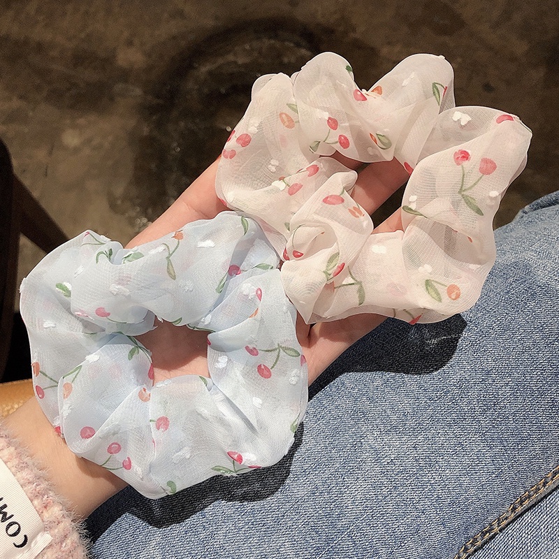 Dây cột tóc họa tiết quả cherry dễ thương thời trang cho nữ