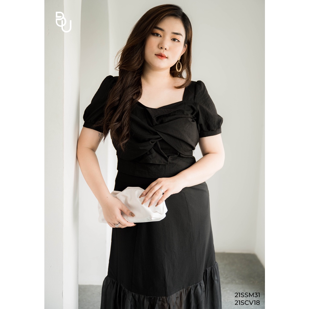 Áo đũi xước nơ ngực BIGSIZE (55kg đến 95kg) - 21SSM31 - [BUstu Bigsize]