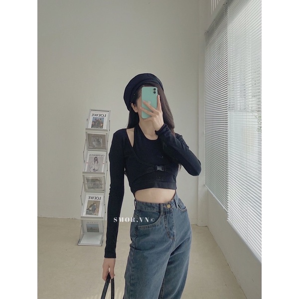 [ẢNH ĐỘC QUYỀN SMOR.VN] Áo croptop dài tay FINA