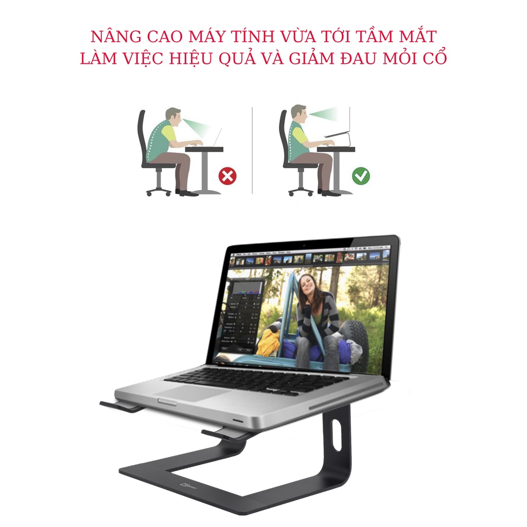 Giá Đỡ Máy Tính Laptop Macbook Hợp Kim Nhôm Cao Cấp Tháo Rời Tiện Lợi - Hàng Chính Hãng Tamayoko