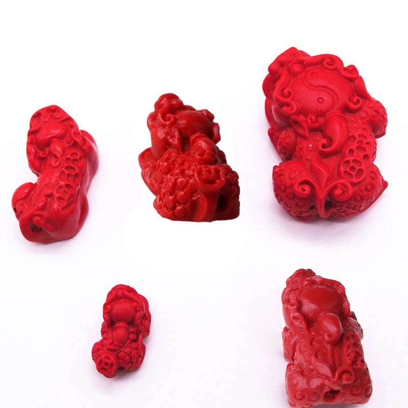 Chuỗi Hạt Đá Cinnabar Pixiu Tự Nhiên