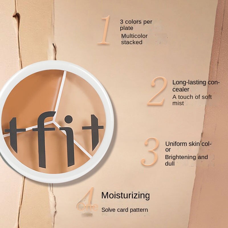 Tfit Bảng Kem Che Khuyết Điểm Ba Màu Ba Màu Che Phủ Quầng Thâm Và Lỗ Chân Lông Vô Hình Che Mụn Và Vết Thâm