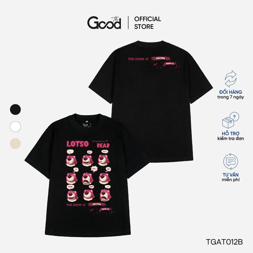 Áo Thun THE GOOD "Lotso Strawberry Bear", Áo Phông 3 Màu Basic Unisex Chất Liệu Cotton Co Giãn Form Oversize