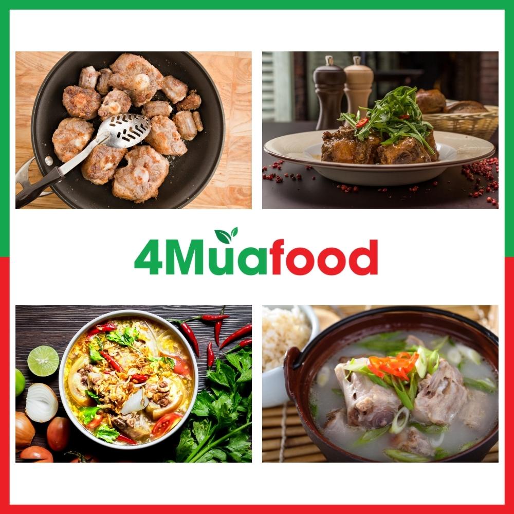 1kg Đuôi Bò Cắt Khúc dùng hầm ninh nước lẩu - đóng túi hút chân không - Thực Phẩm 4 Mùa - 4Muafood