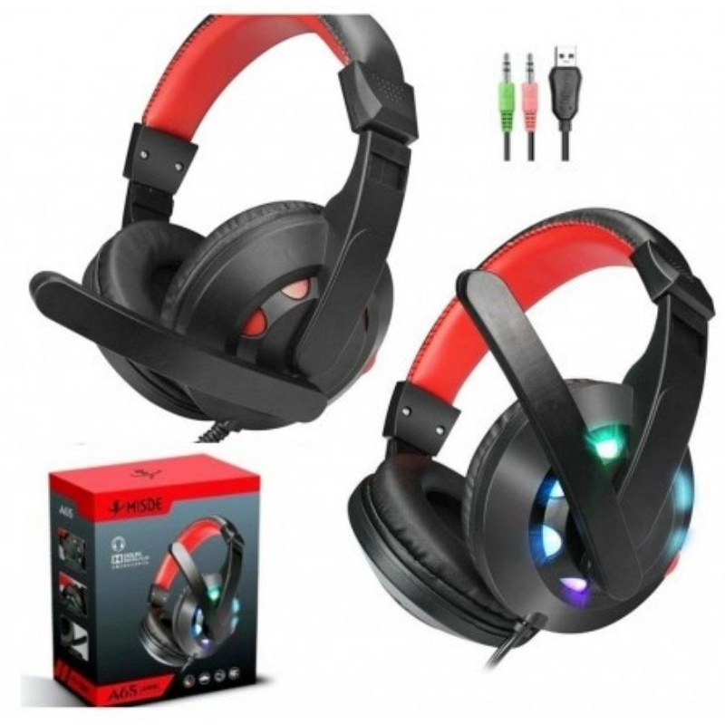 HEADPHONE MISDE A65 LED 7 MÀU CHUYÊN GAME VÀ HỌC TẬP. ( ÂM THANH CỰC HAY )