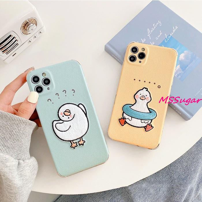 Ốp lưng iphone Vịt nhỏ thêu viền chống va đập 6/6plus/6s/6splus/7/7plus/8/8plus/x/xr/xs/11/12/13/pro/max/plus/promax