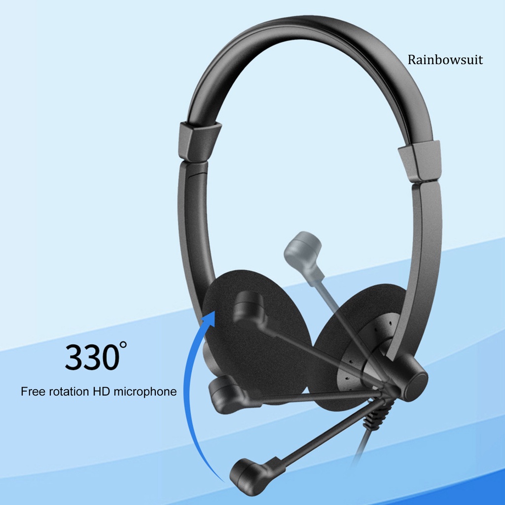 RB- T28 Headset 330 Degree Adjustment Noise-reduction Microphone ABS Wired Call Center Service Headphone for Customer Communication