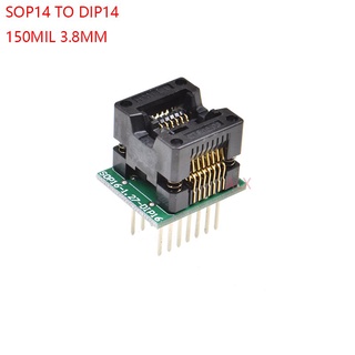 Soic14 soic 14 sop14 to dip14 programmer adapter socket body width 3.8mm 150mil ic socket converter test chip