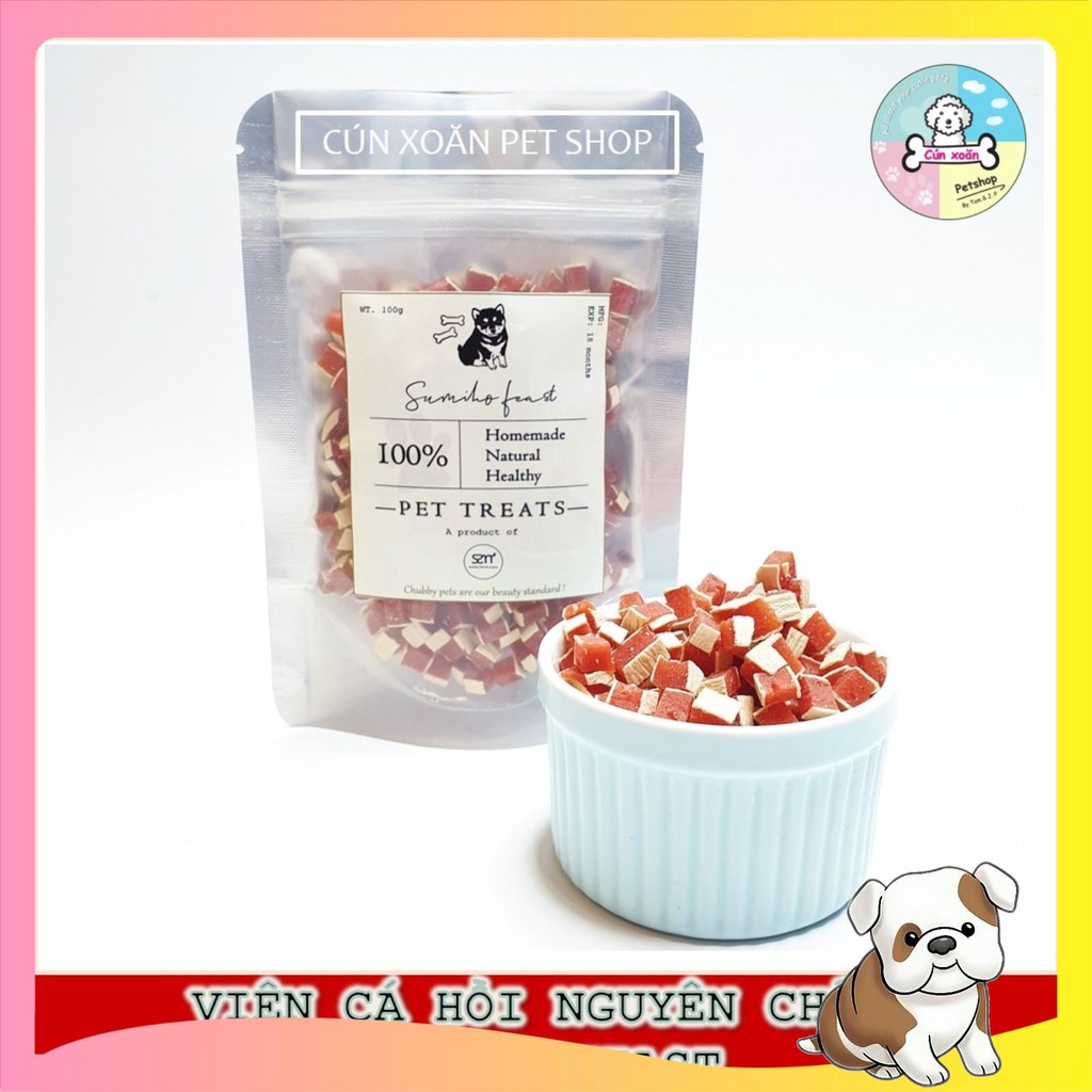 Bánh thưởng cho chó Sumiho Feast 🍣 Viên cá hồi🍣 (100gr) thức ăn cho chó từ 2 tháng tuổi