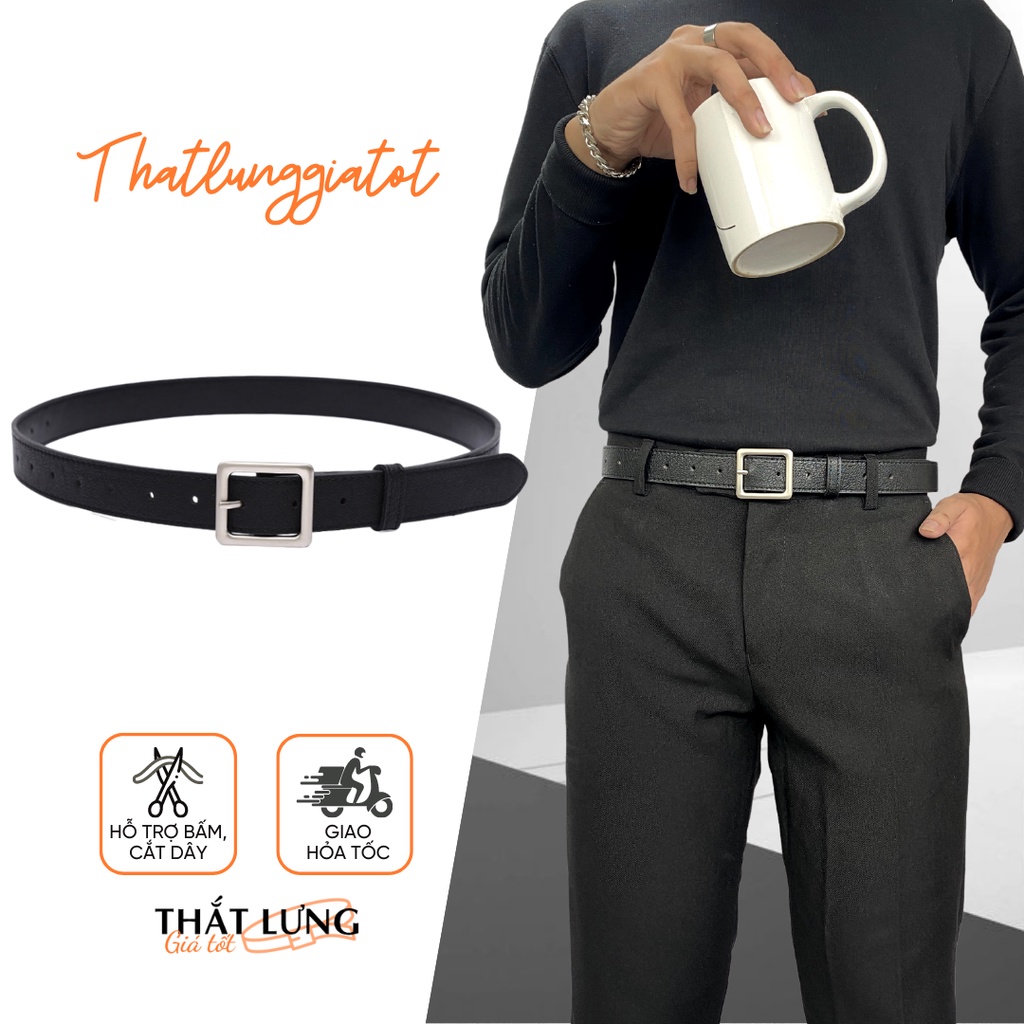 Thắt lưng nam nữ Ulzzang Vuông basic 2.8cm (Hỗ trợ cắt, bấm lỗ dây nịt) TL131 - Thắt Lưng Giá Tốt