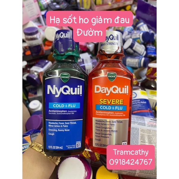 Vicks DayQuil & NyQuil Severe Cold & Flu siro giảm ho , đườm, nghẹt mũi