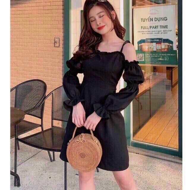 Đầm Trễ Vai Tay Nhún Cột Nơ Vai dễ thương Có Mút Ngực Zashopp | BigBuy360 - bigbuy360.vn