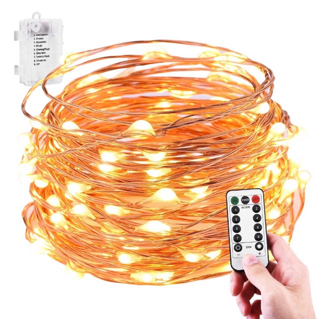 Đèn fairy light nhiều chế độ có REMOTE điều khiển dùng pin aa /usb