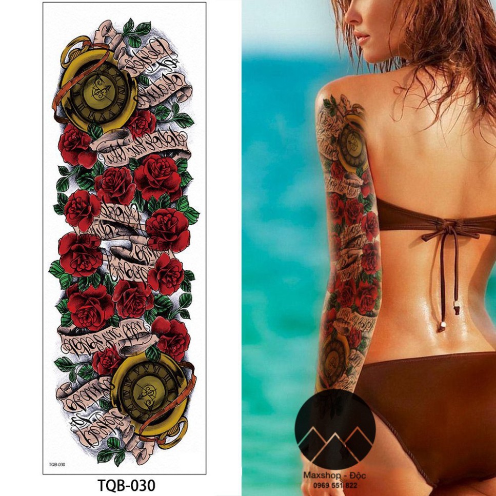 HÌNH XĂM GIẢ TATOO RỒNG PHƯỢNG DÁN KÍN TAY CHÂN