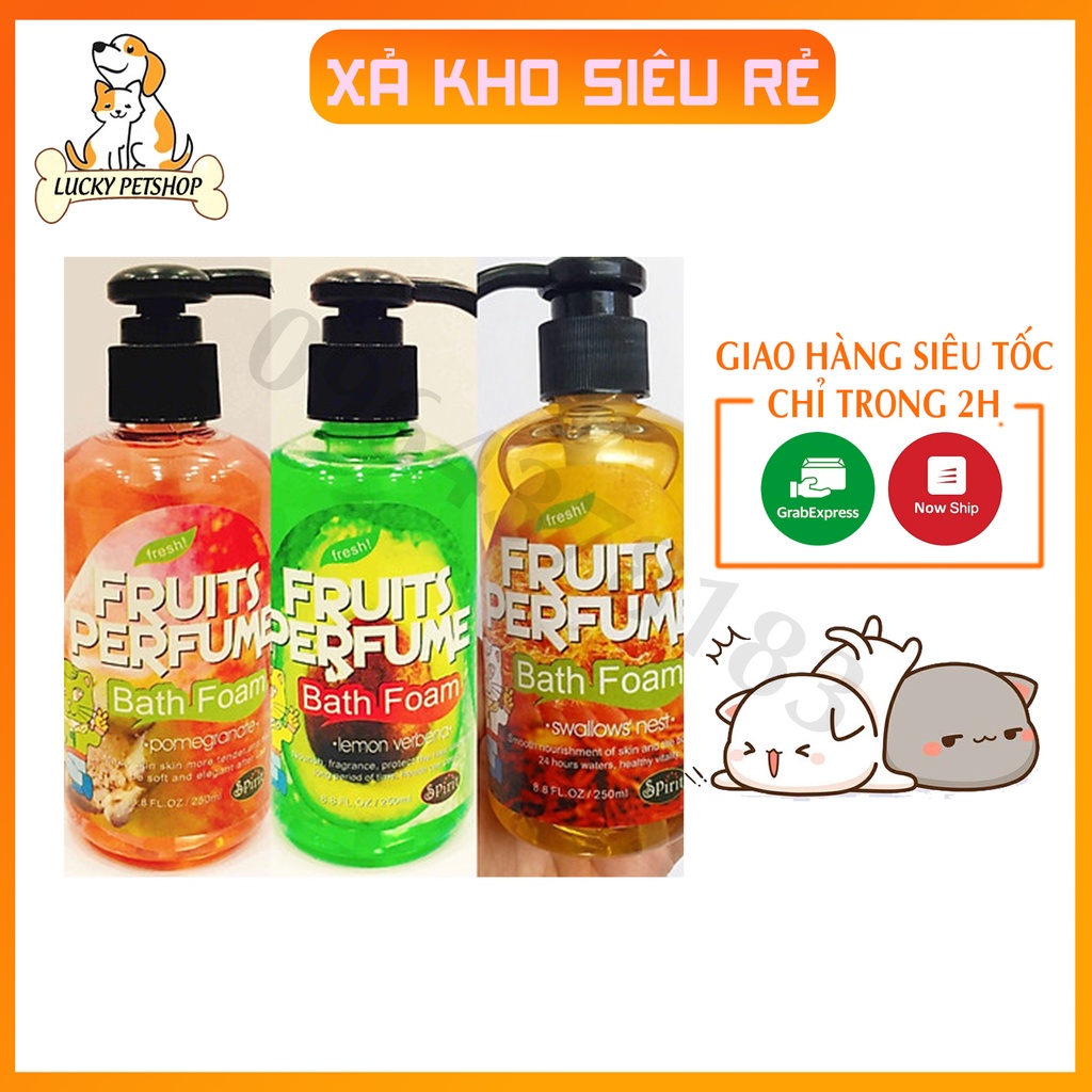 SỮA TẮM NƯỚC HOA HƯƠNG TRÁI CÂY FRUITS PERFUME CHO CHÓ MÈO