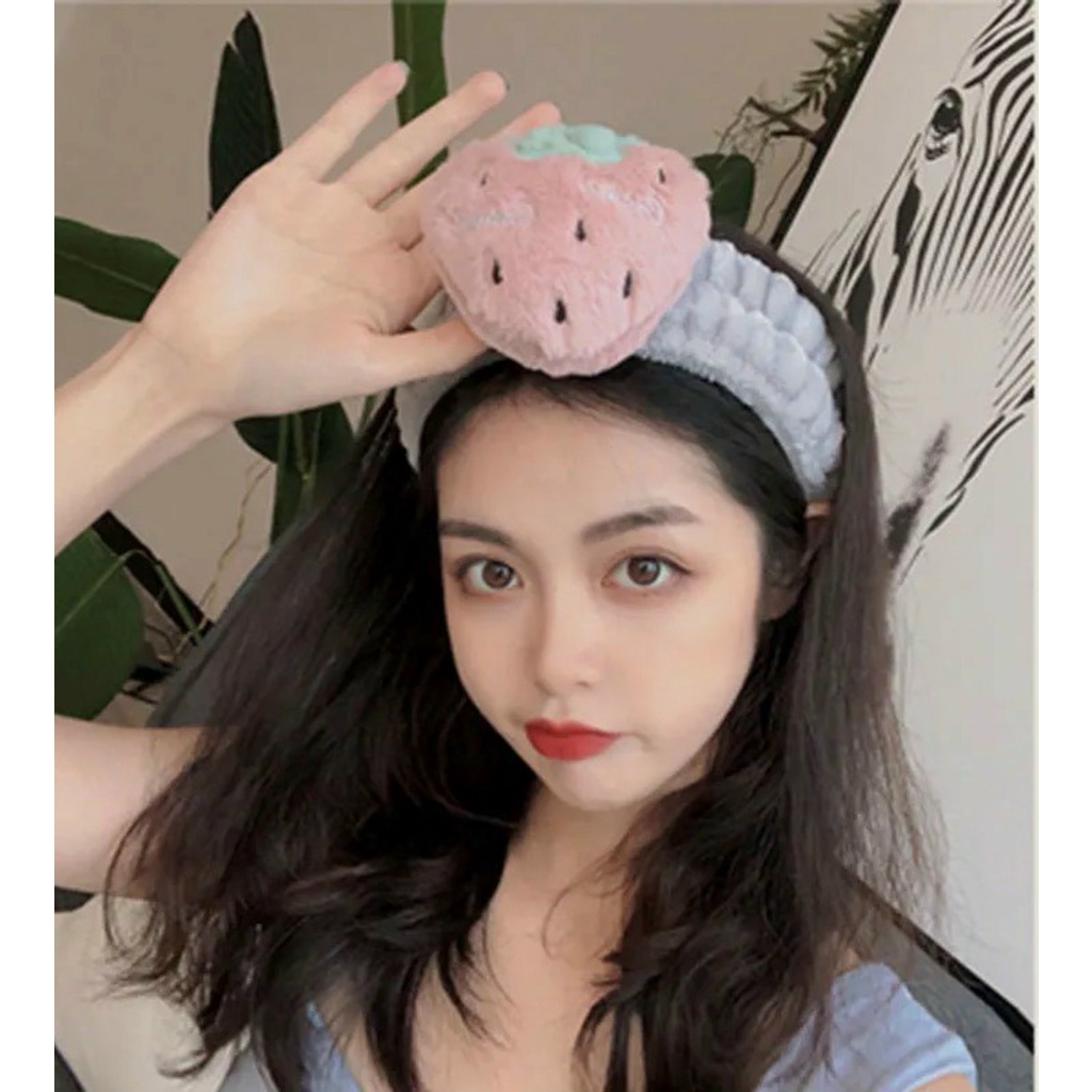 Băng đô quả dâu cute cho nữ - bé dùng được siêu mềm giá bán