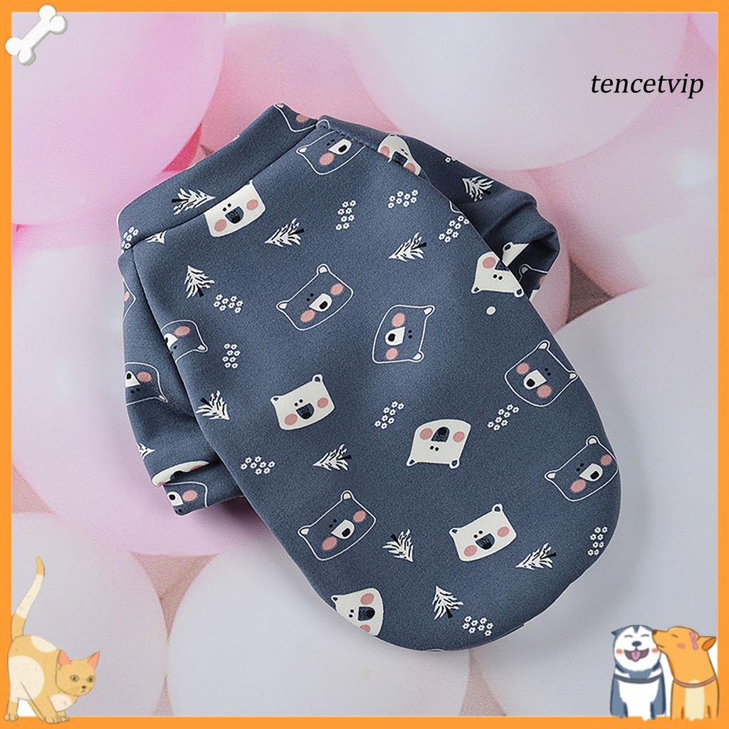 Áo sweater cổ tròn xỏ hai chân in họa tiết hoạt hình dễ thương cho thú cưng