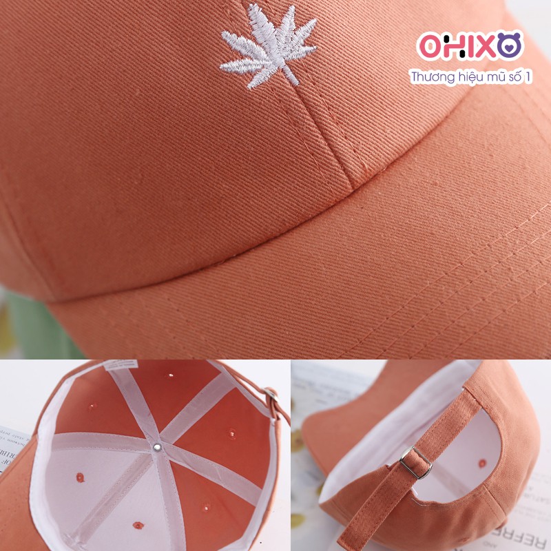 Mũ Lưỡi Trai Nón Kết Nữ Hàn Quốc Thêu Lá Phong Thời Trang Đẹp Giá Rẻ OHIXO LT03