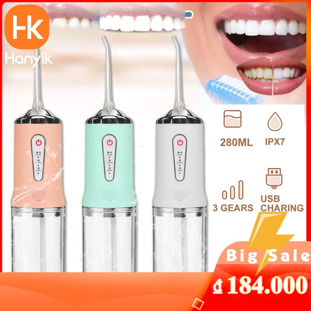 Máy Tăm Nước Cầm Tay Oral Irrigator Tăm Nước Vệ Sinh Răng Miệng Cực Sạch Công Nghệ Châu Âu 3 Chế Độ Xịt