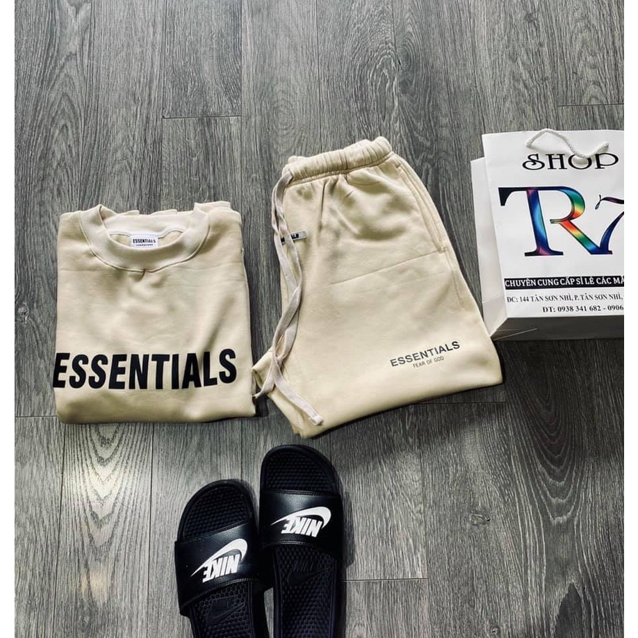 Bộ Quần Áo Thun Nỉ Essentials Siêu Ấm Siêu Chất