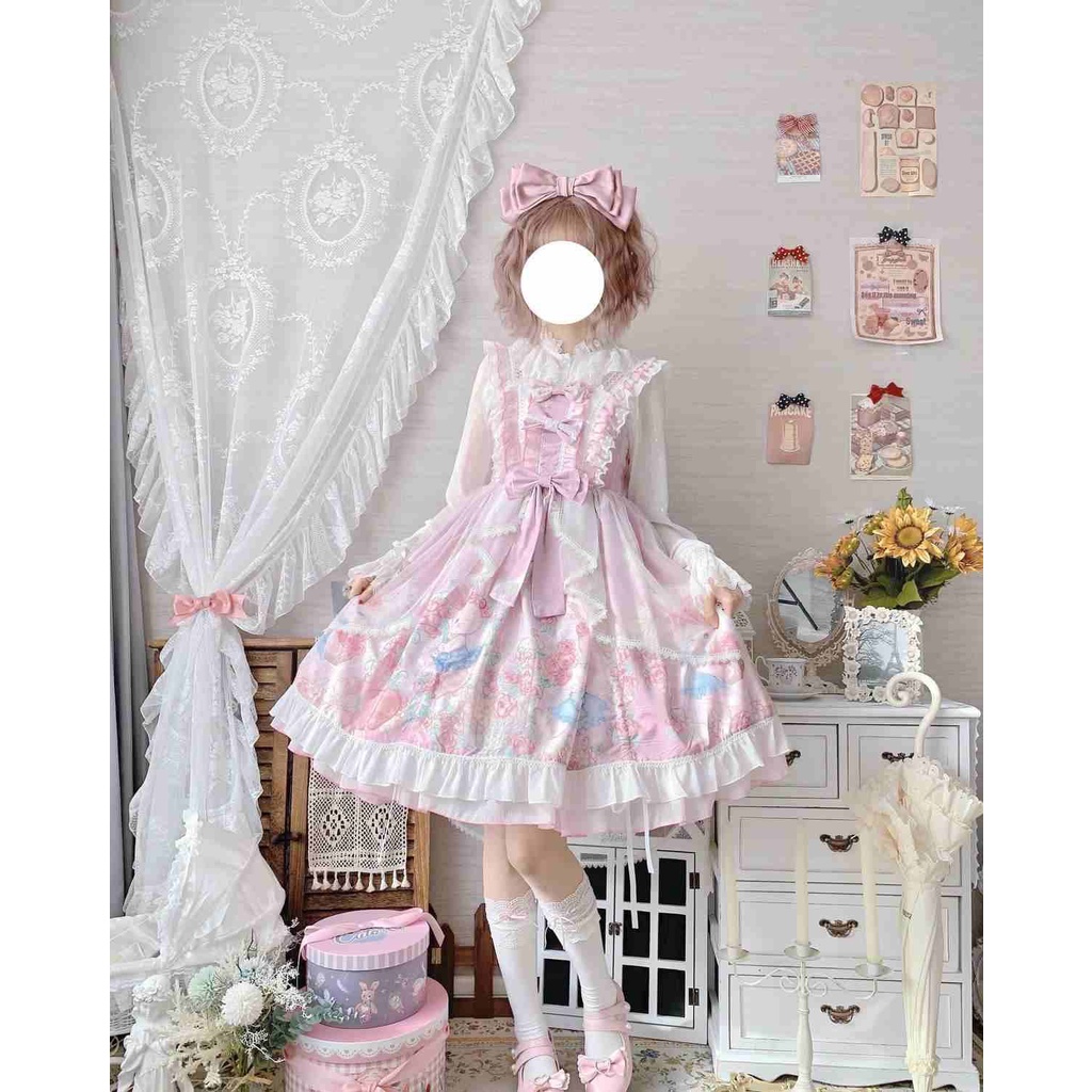 Đầm Yếm Đuôi Thỏ Phong Cách Lolita Mùa Hè