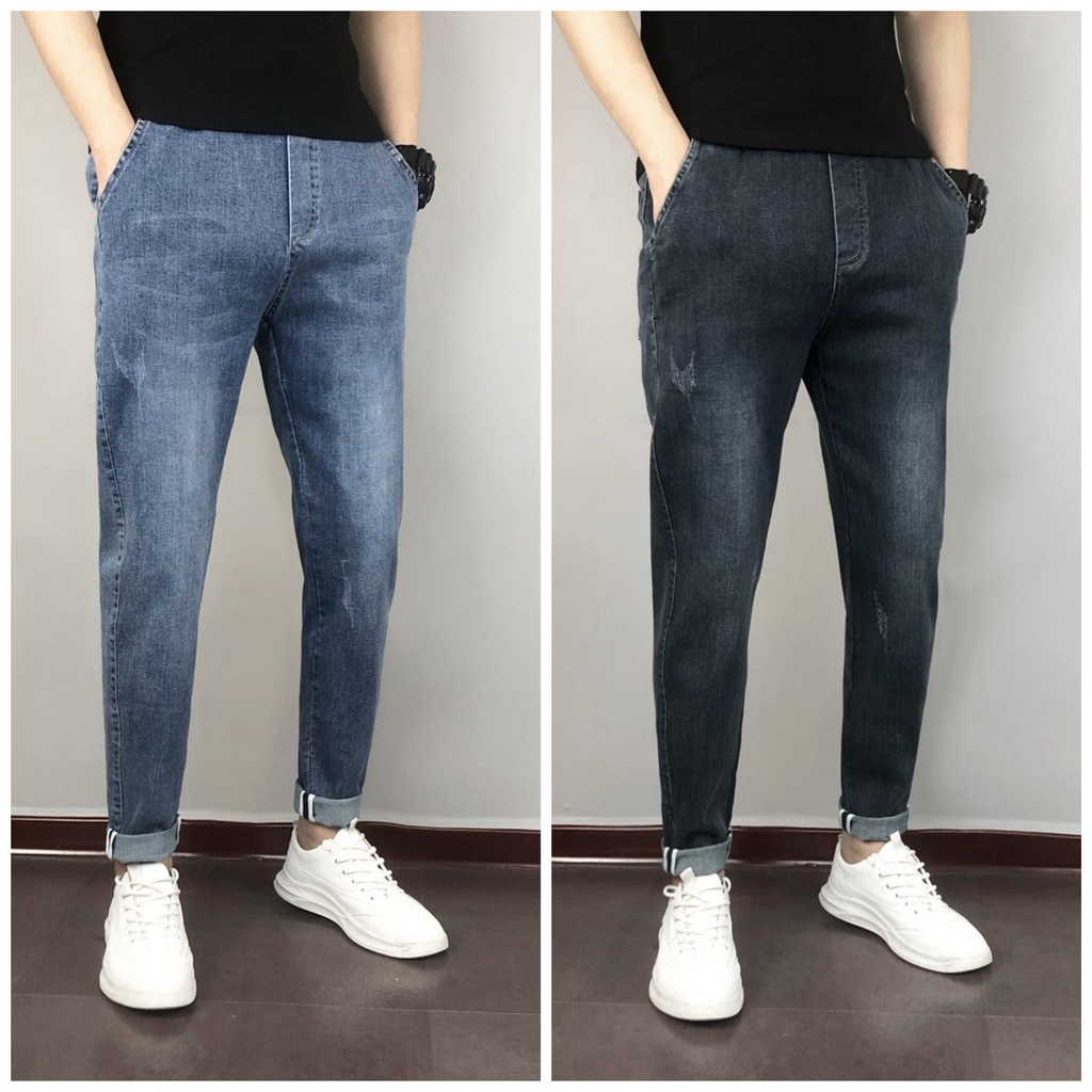-Quần bò jogger dáng hàn co giãn cao cấp