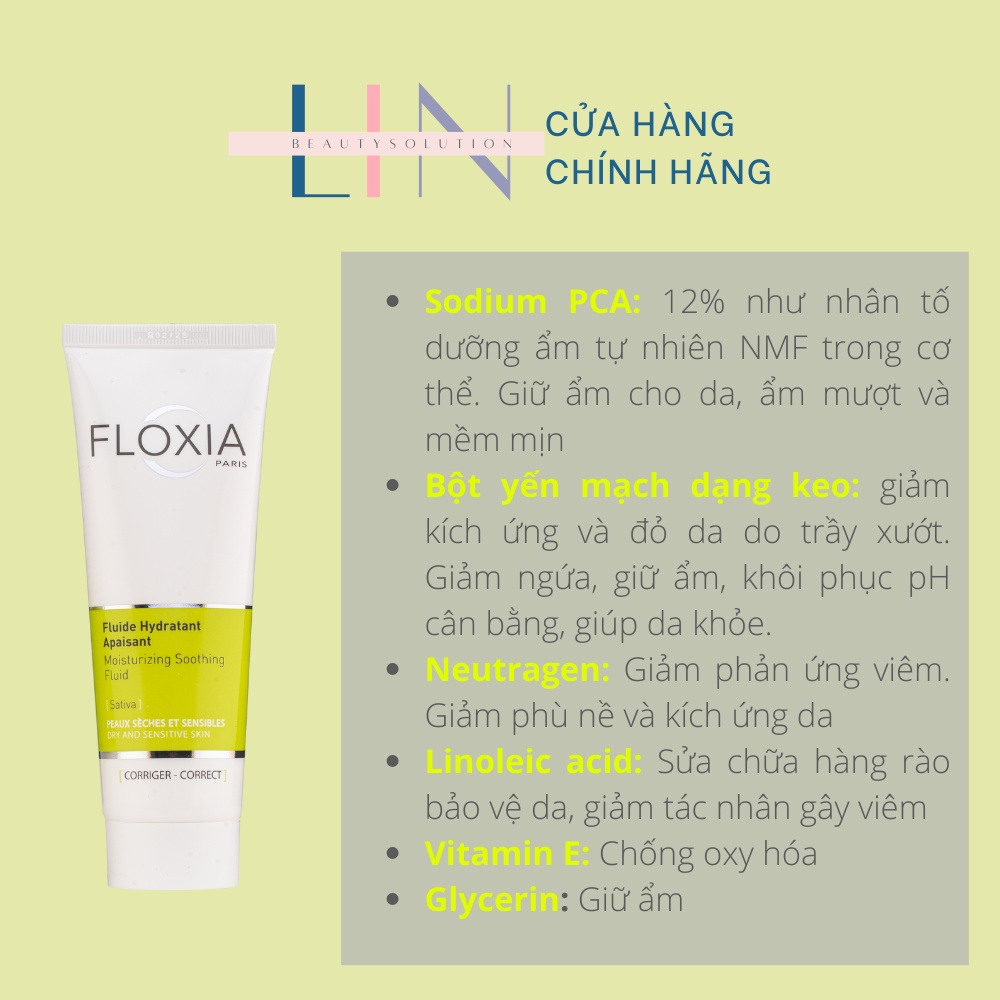 FLOXIA NOURISHING PALM/ Moisturizing Soothing Fluid - Kem dưỡng cho da khô, da chàm, giảm ngứa giữ ẩm da