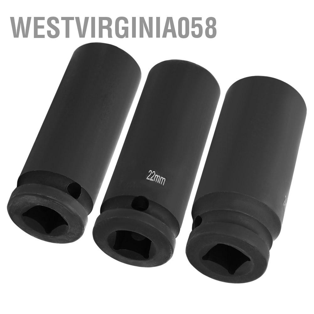 Có thể bán buôn  Truyền động 1/2 inch 21/22 / 24mm Ổ cắm tác động sâu theo hệ mét 6 điểm Khí nén khí nén Socke Westvirginia058