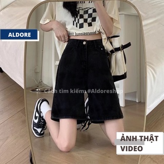 Quần jean lửng ngố ống rộng short jean Ullzzang học sinh MSHA10