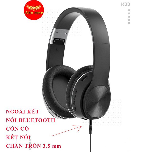 [Mẫu Mới Hot Nhất] Tai nghe Bluetooth chụp tai chính hãng Sendem K33, tai nghe không dây đẳng cấp thời trang sang trọng