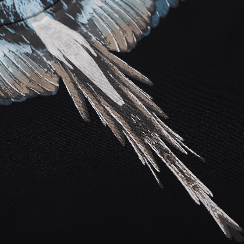 Áo thun cotton cổ tròn size cỡ lớn in hình đôi cánh cổ điển thời trang unisex