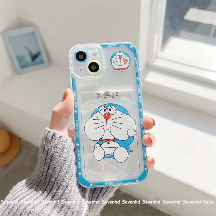 Ốp Điện Thoại Dẻo Trong Suốt Họa Tiết Doremon Cho iPhone 14 13 12 11 Pro Max X XR Xs Max 8 7 6 6s Plus SE 2020