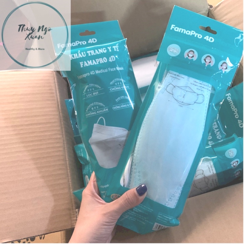 [Combo 50 chiếc] Khẩu Trang 4D KF94 NAM ANH FAMAPRO Kháng Khuẩn, Chống Bụi Mịn, Siêu Mềm Mượt