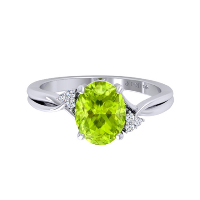 Mặt nhẫn , bông tai, dây xanh lá - peridot