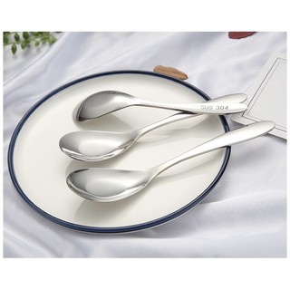 Muỗng ăn cơm phở inox 304 cao cấp sáng bóng có 3 kích thước