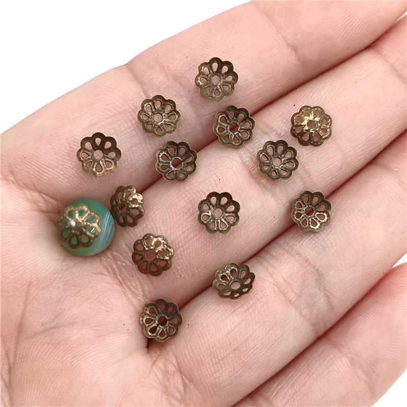 Bộ 300 Đầu Nối Bằng Kim Loại Rỗng 6mm Dùng Làm Trang Sức Thủ Công