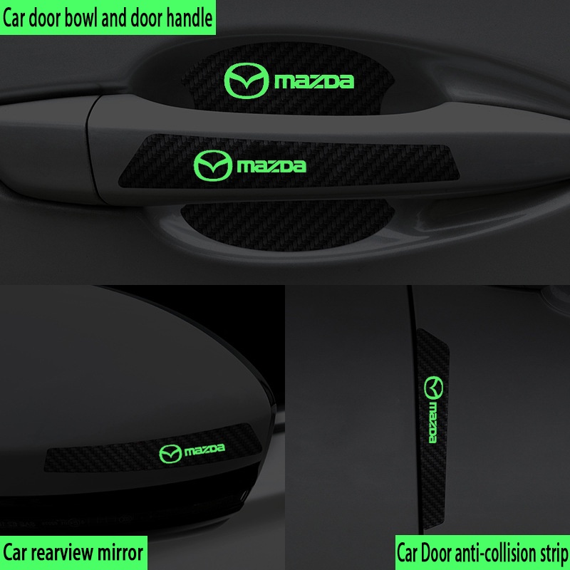 Miếng Dán Trang Trí Tay Nắm Cửa Xe Hơi Mazda2 Mazda3 Mazda6 Mazda CX5 CX7 CX3 CX9 CX30 Bằng Sợi Carbon