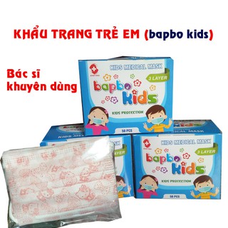 Khẩu trang trẻ em 3 lớp Hộp 50 cái [các bé dưới 11 tuổi], khẩu trang kháng khuẩn - Kiot tiện ích