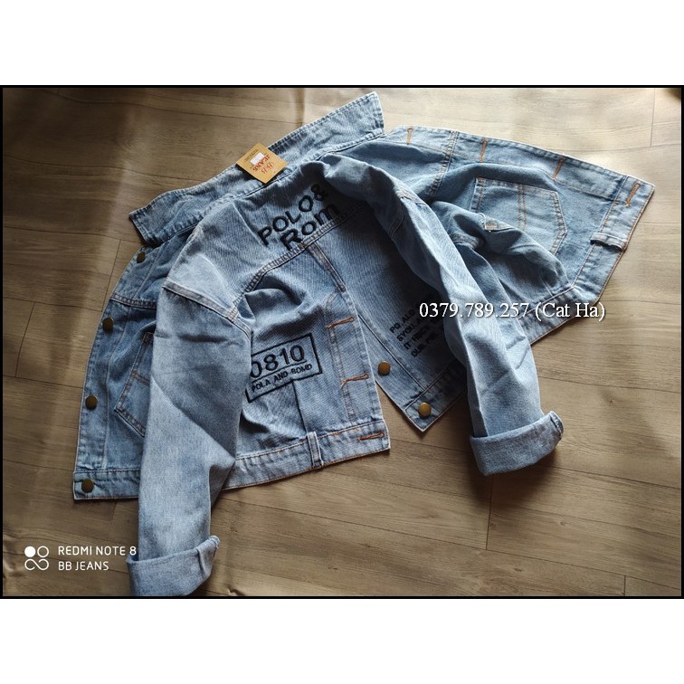 Aó khoác jean nữ xám xanh form dưới 58Kg Polorom BB02