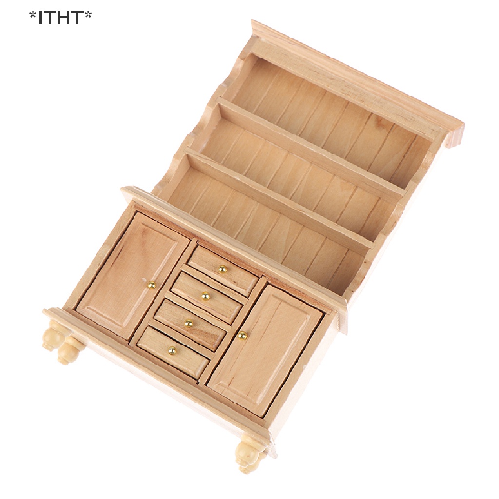 Kệ Sách / Tủ Nội Thất Bằng Gỗ Tỉ Lệ 1: 12 Trang Trí Nhà Búp Bê