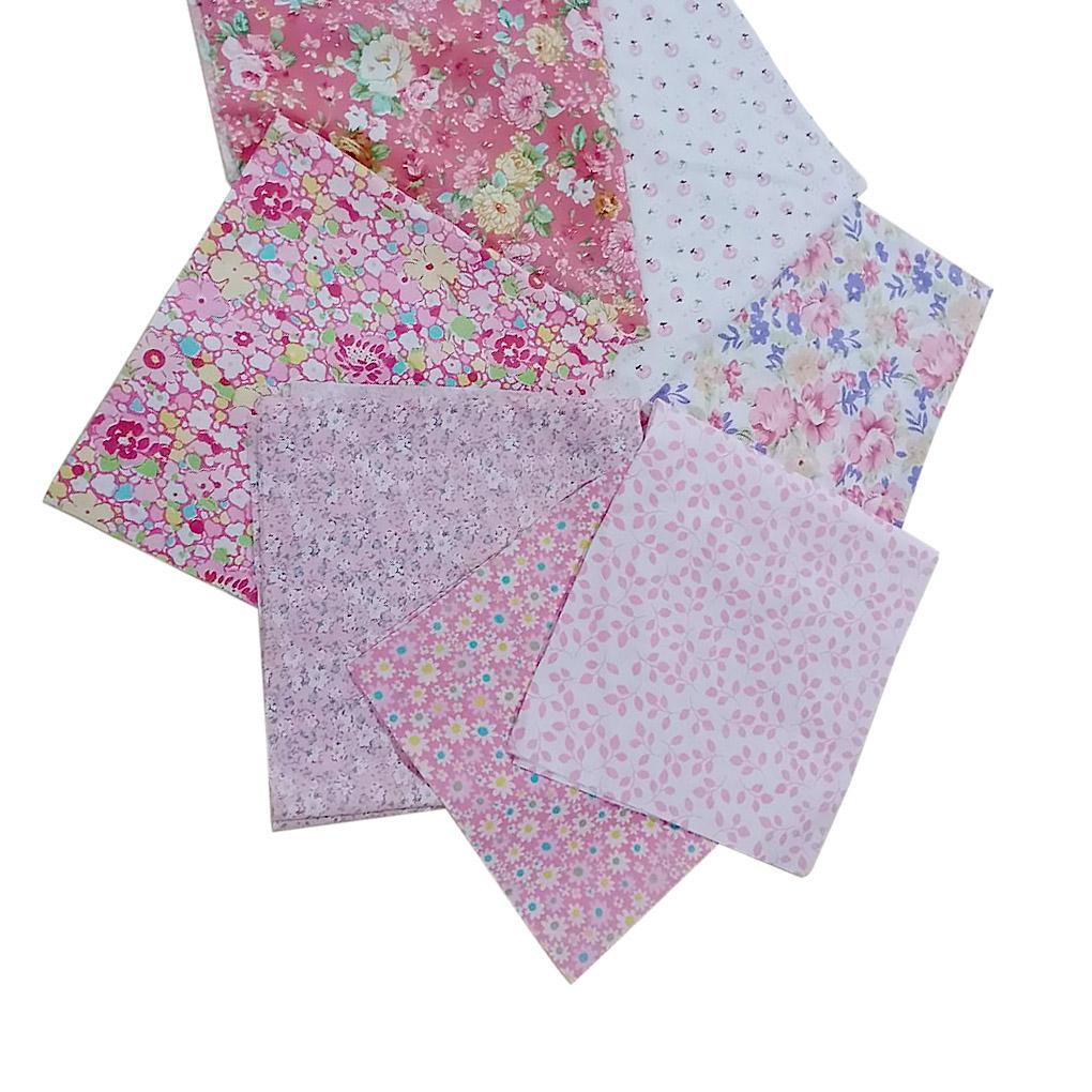 (toyman) Gói 7 Miếng Vải Cotton Họa Tiết Hoa May Vá Thủ Công DIY