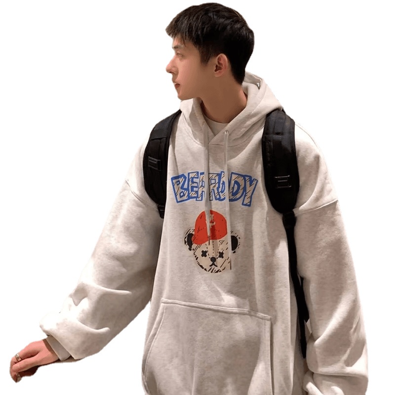 Áo hoodie Dáng Rộng Họa Tiết Hoạt Hình Phong Cách Hip Hop Nhật Bản Cao Cấp