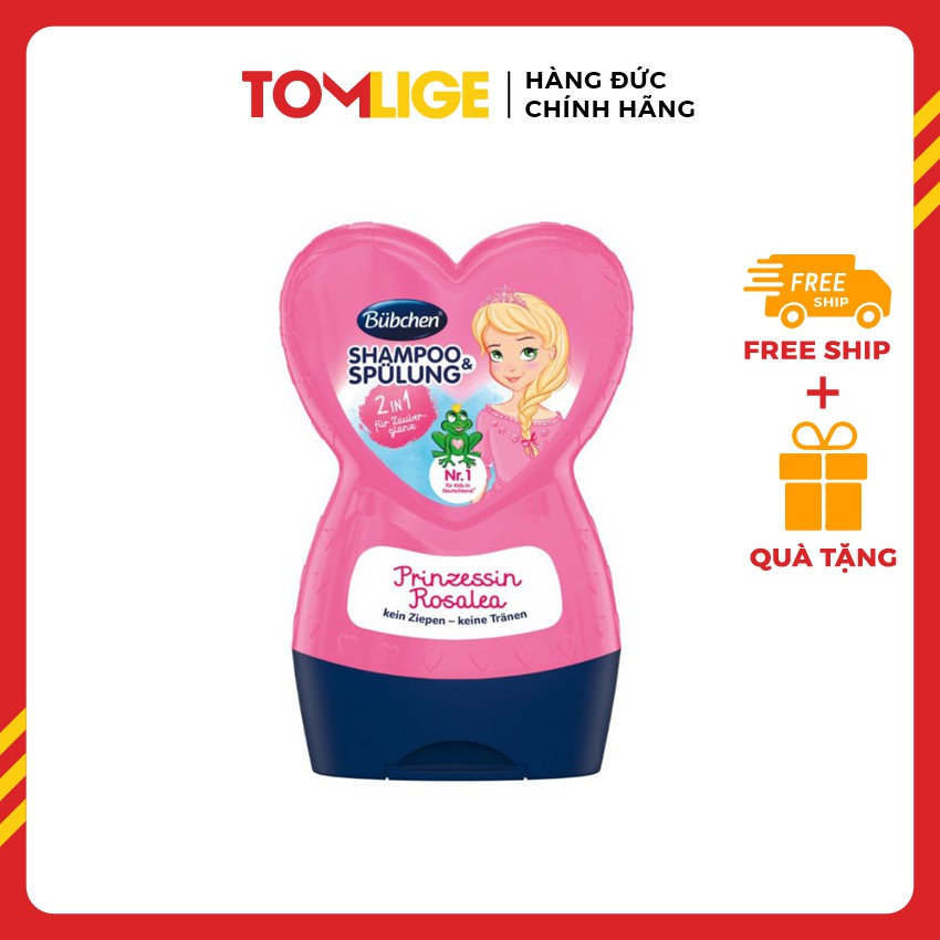 Dầu Gội Xả Cho Bé Bubchen Tomlige Trái Tim 2 in 1 Công Chúa