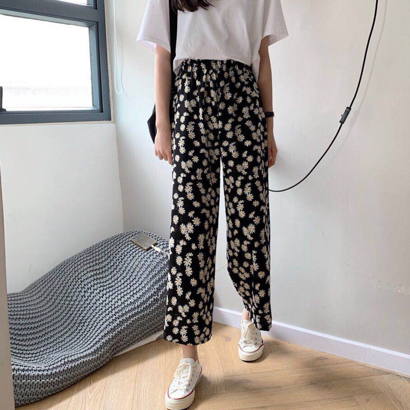 Quần Dài Ống Rộng Họa Tiết Hoa Cúc Xinh Xắn Cho Nữ | BigBuy360 - bigbuy360.vn