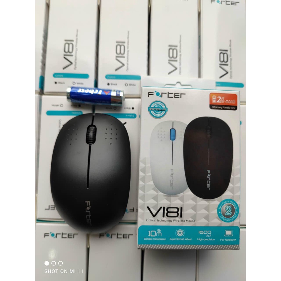 Chuột không dây FORTER V181 ( màu đen ) + PIN
