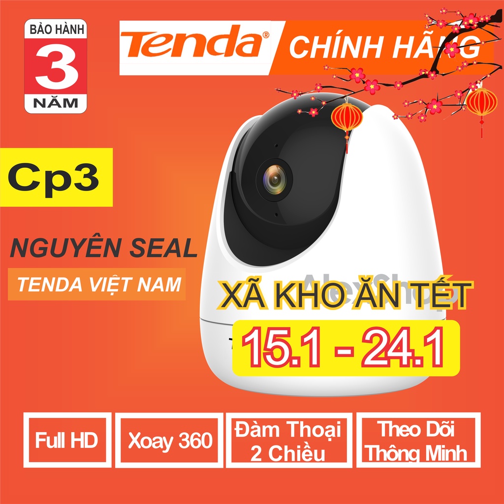 XÃ KHO  Camera Thông Minh Tenda CP3 FullHD Đàm Thoại 2 Chiều, Phát Hiện Chuyển Động, Xoay 360