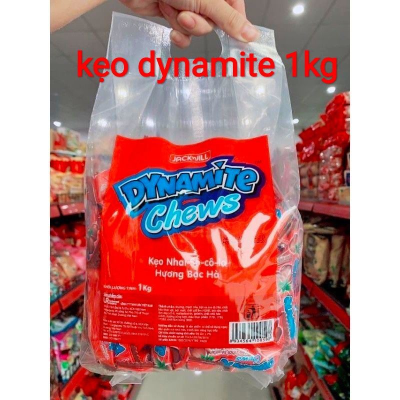 Kẹo dynamite 3 viên socola hương bạc hà 1kg (kẹo dynamite 1kg)