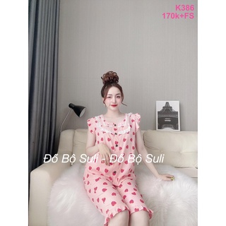 Đồ Bộ Lụa Nhật Lửng Họa Tiết Dễ Thương - Đồ Bộ Suli