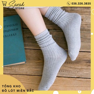 Set 3 Vớ Trơn Gân Cổ Cao (3 Đôi 3 Màu)